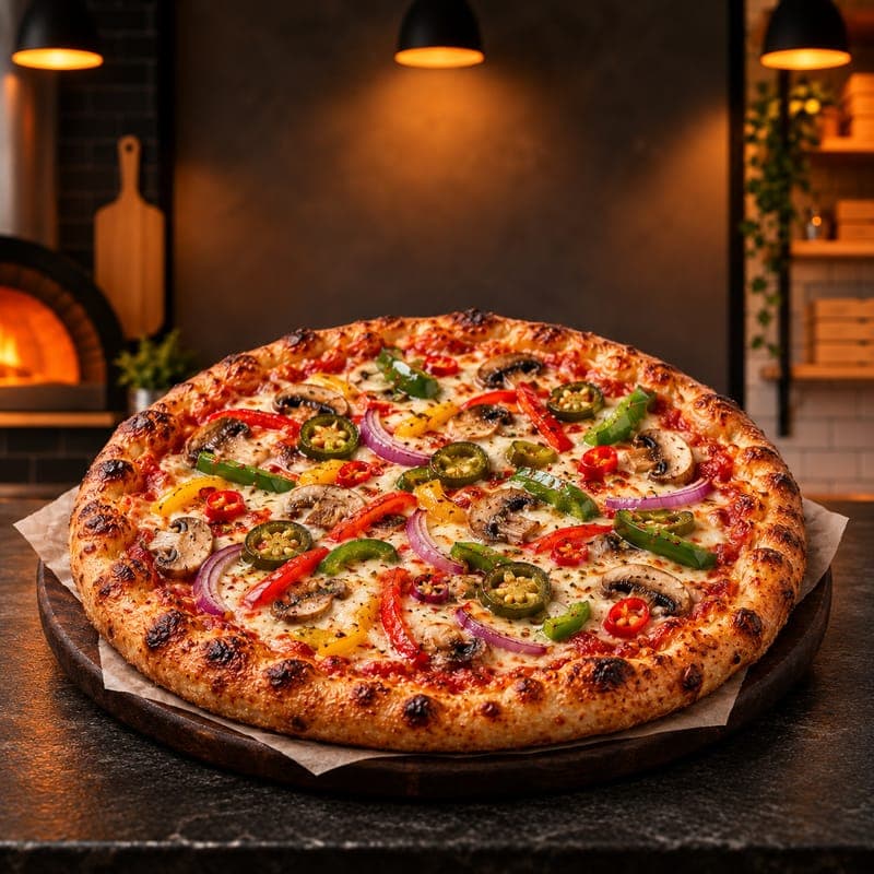 Hot Vegetarian Pizza