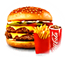 Beef half pounder from Zamanos Pizza